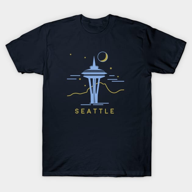 Seattle at night T-Shirt by luckybengal